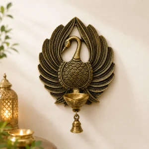 brass peacock wall hanging