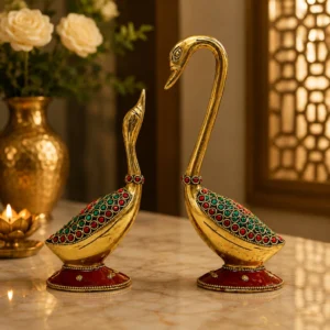 brass swan showpiece set