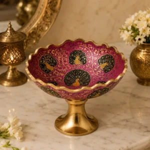 brass peacock bowl