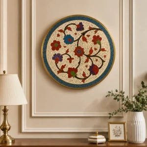 Brass Decorative Wall Plate 8.5 Inch Handcrafted Floral Design