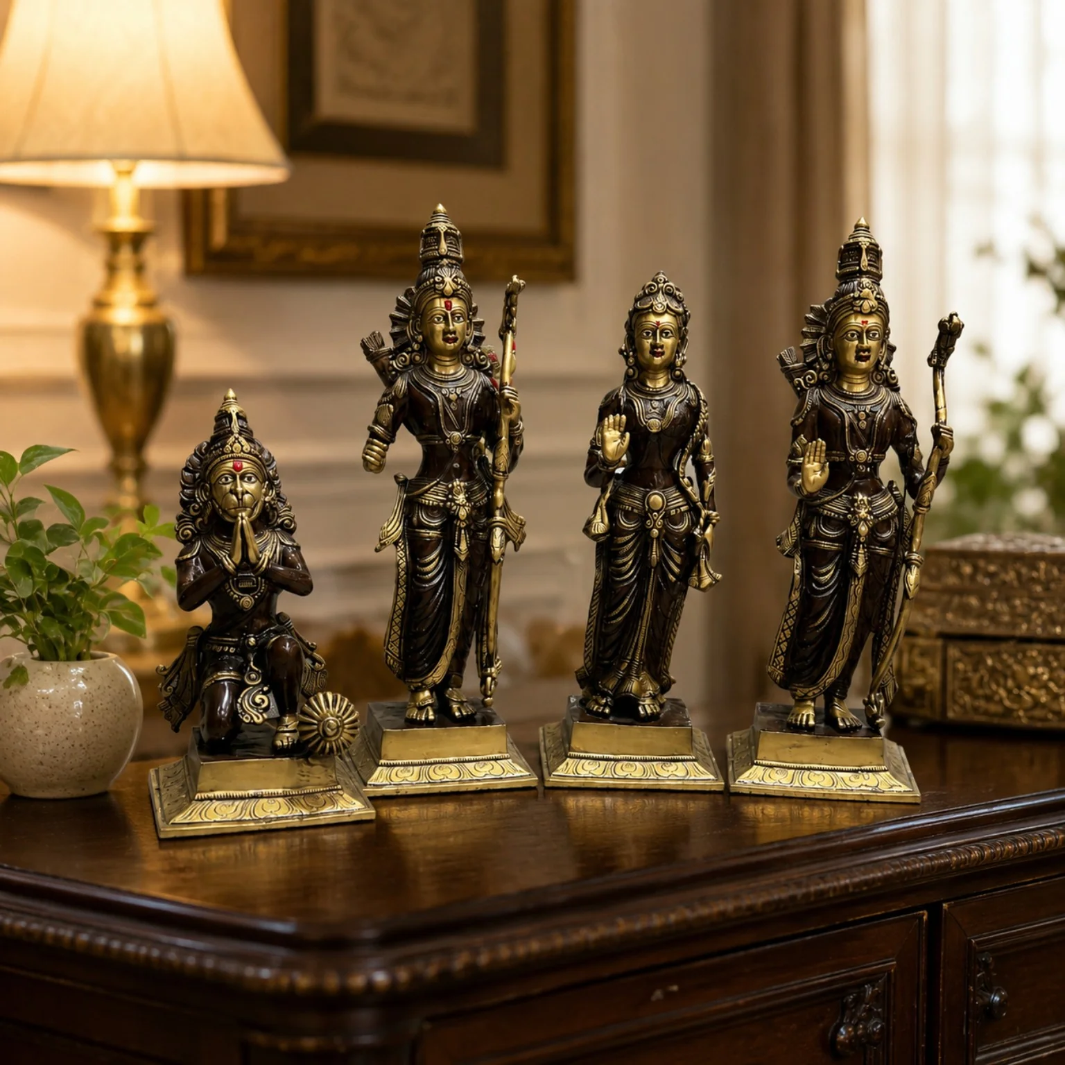 Brass Ram Darbar Idol Set