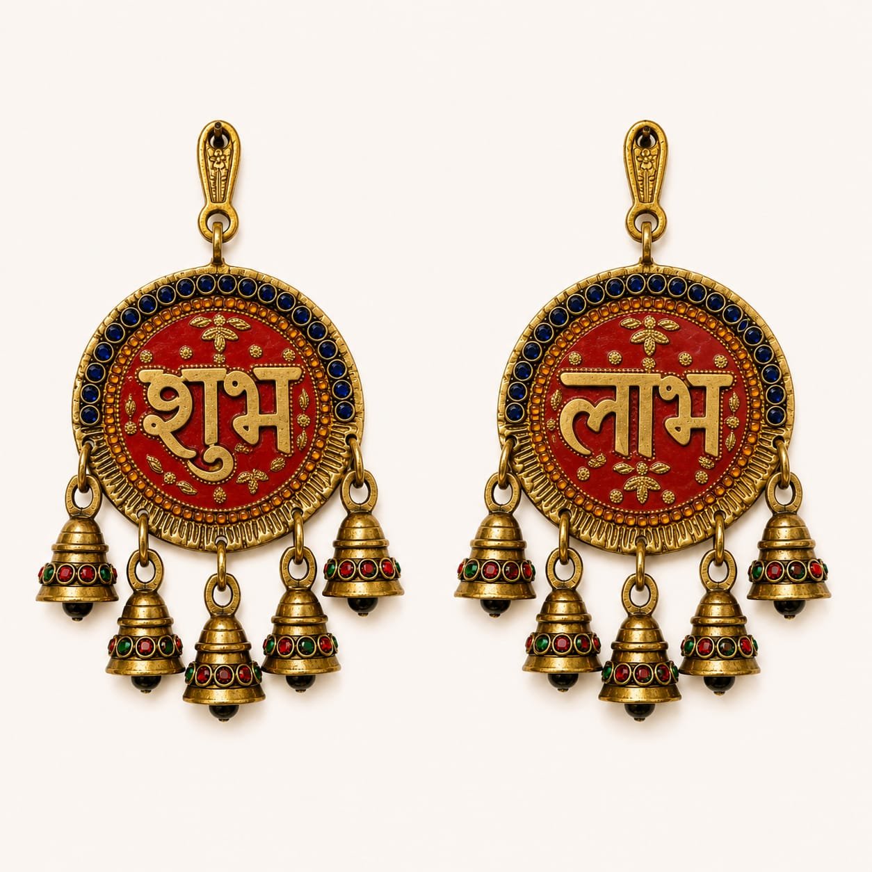 brass shubh labh wall hanging