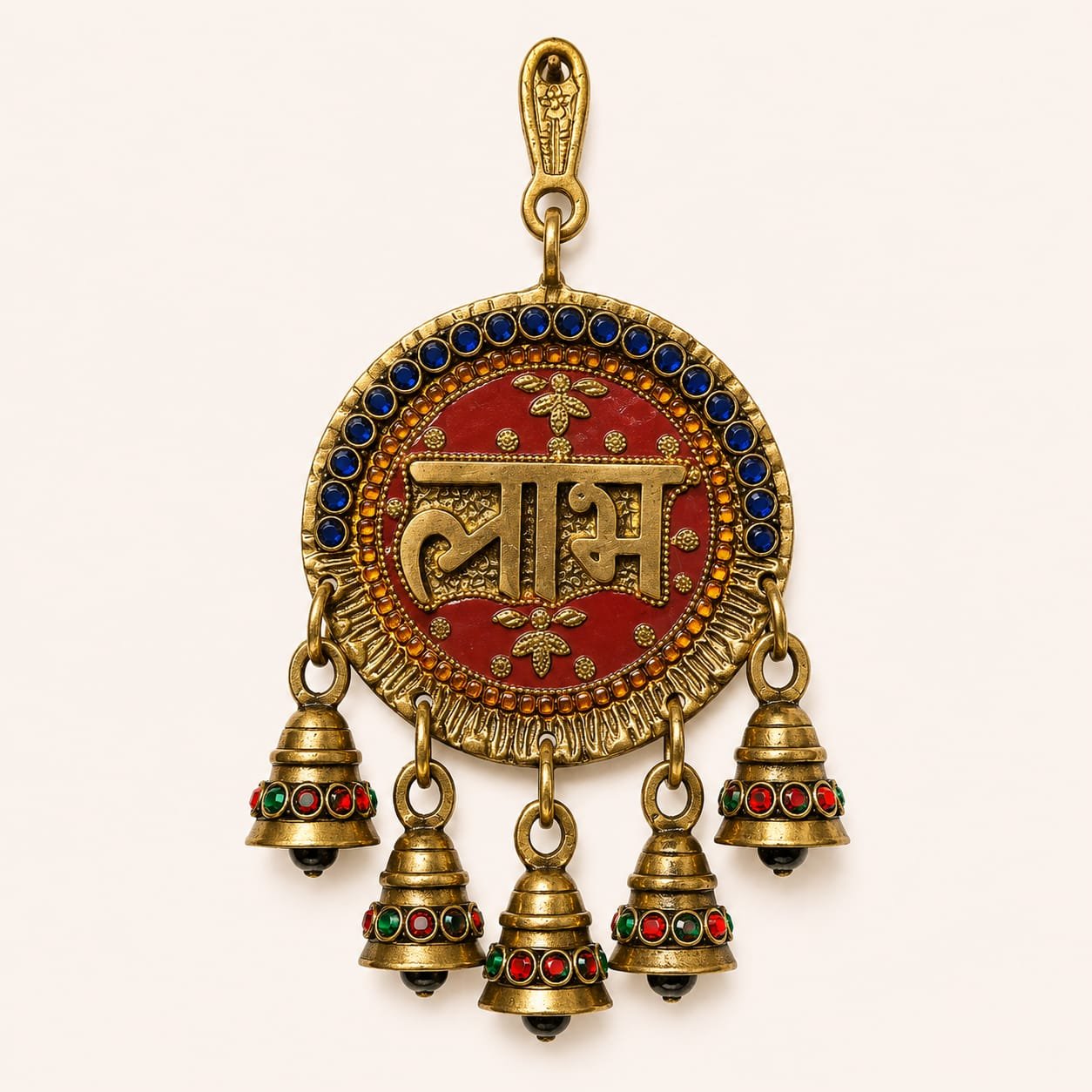 Brass Shubh Labh Wall Hanging – Beautiful Premium 6 Inch Bells | CraftyRootz - Image 4