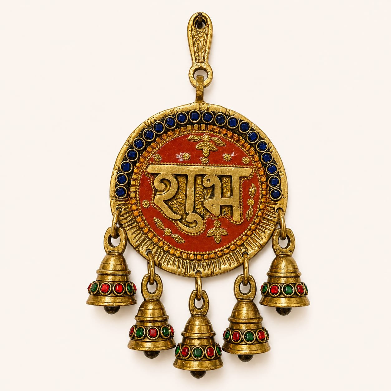 Brass Shubh Labh Wall Hanging – Beautiful Premium 6 Inch Bells | CraftyRootz - Image 3