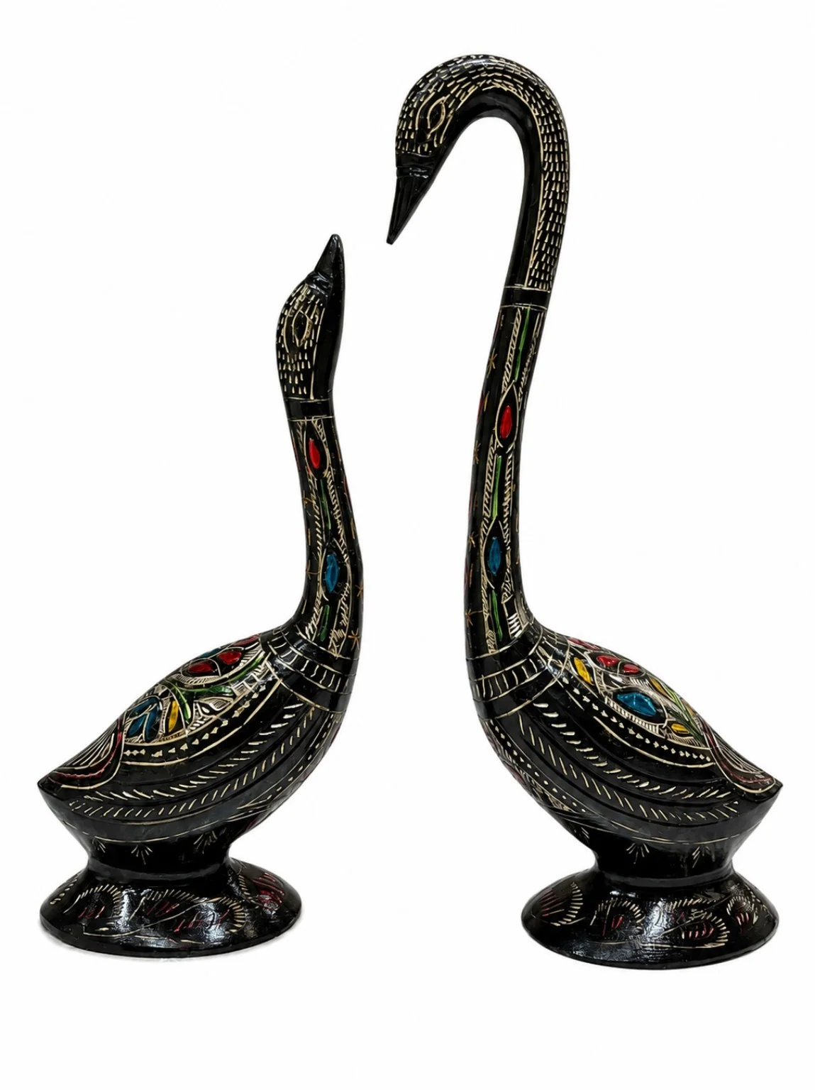 Black Swan Showpiece – Stunning 12 Inch Decorative Pair | CraftyRootz - Image 2