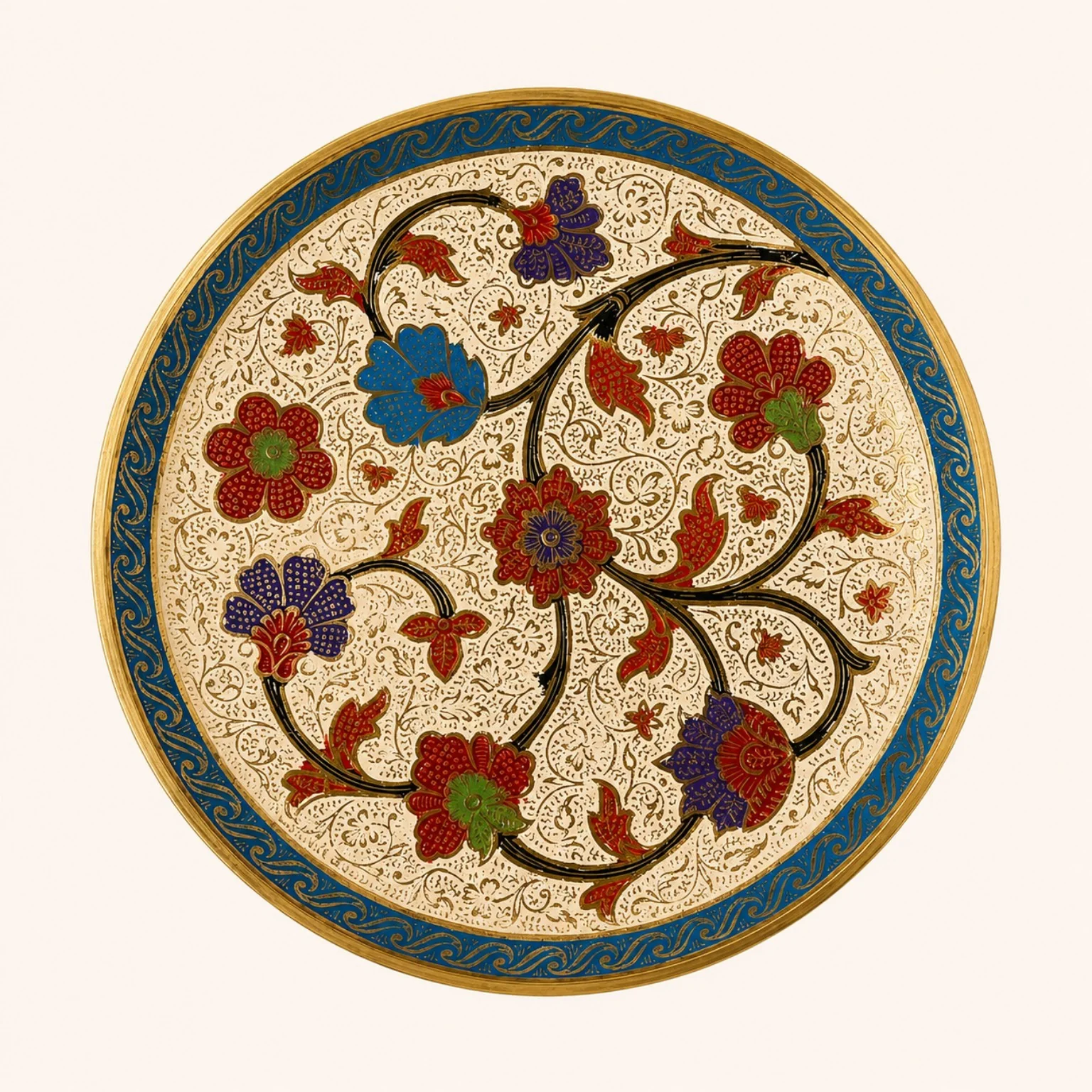Brass Decorative Wall Plate – Exquisite 8.5 Inch Handcrafted Decor | CraftyRootz - Image 2