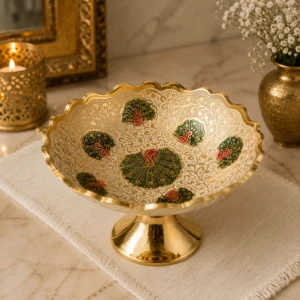 brass peacock decorative bowl